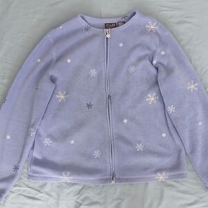 Pastel Blue Snowflake Fleece Sweatshirt Christmas Sweater